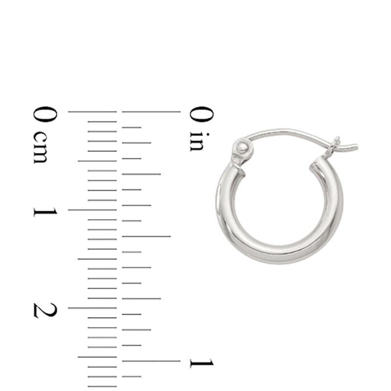 Main Image 2 of 13.0mm Polished Hoop Earrings in Sterling Silver
