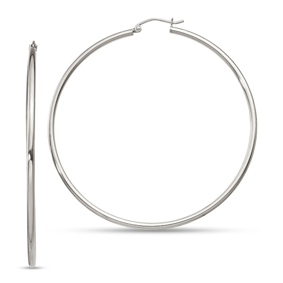 60.0mm Polished Hoop Earrings in Sterling Silver