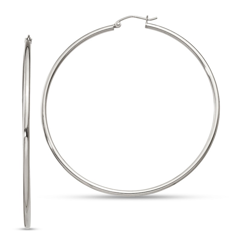 Main Image 1 of 60.0mm Polished Hoop Earrings in Sterling Silver