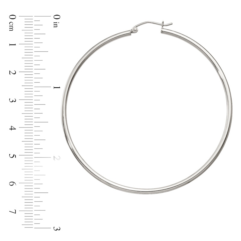 Main Image 2 of 60.0mm Polished Hoop Earrings in Sterling Silver