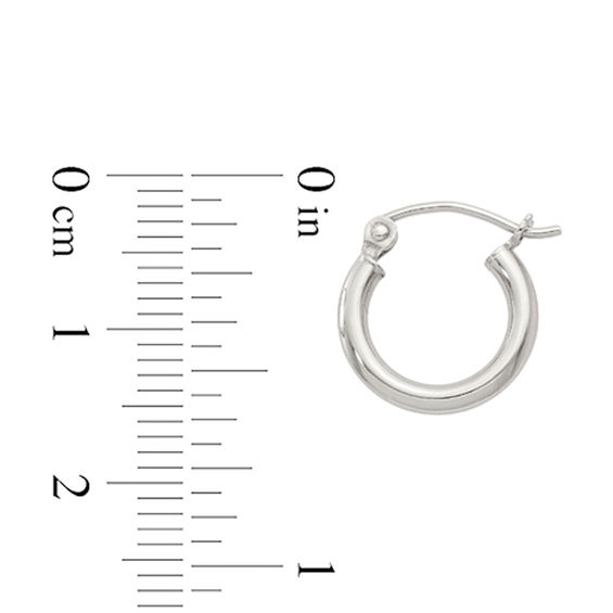 13.0mm Polished Hoop Earrings in Sterling Silver