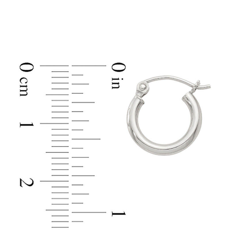 2.0 x 13.0mm Polished Hoop Earrings in Sterling Silver