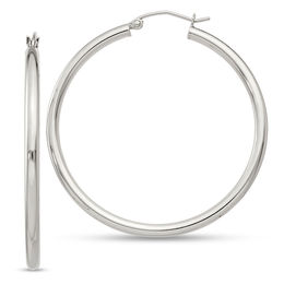 40.0mm Polished Hoop Earrings in Sterling Silver