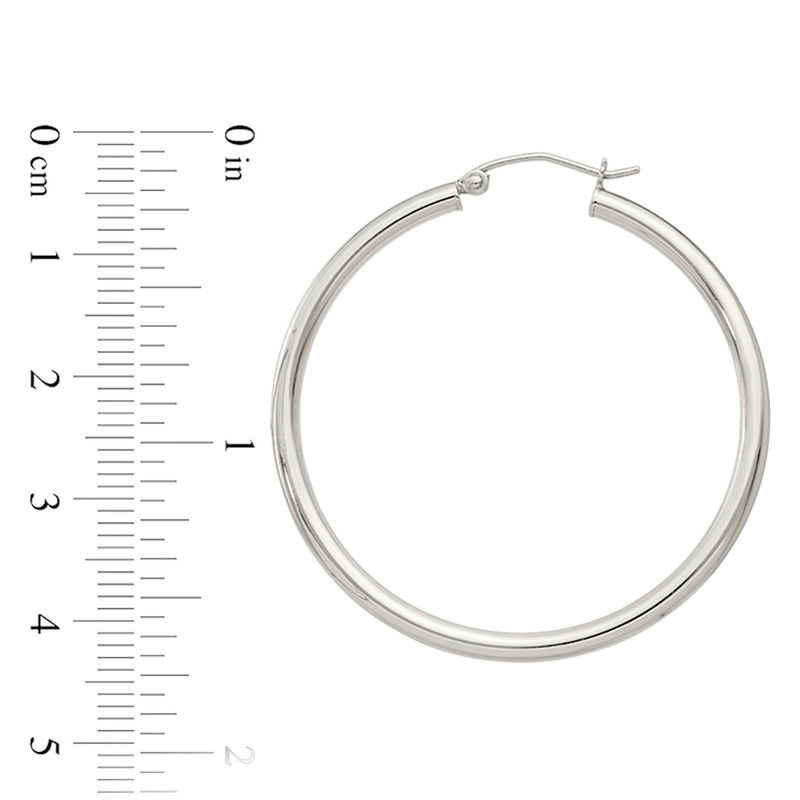 Main Image 2 of 40.0mm Polished Hoop Earrings in Sterling Silver