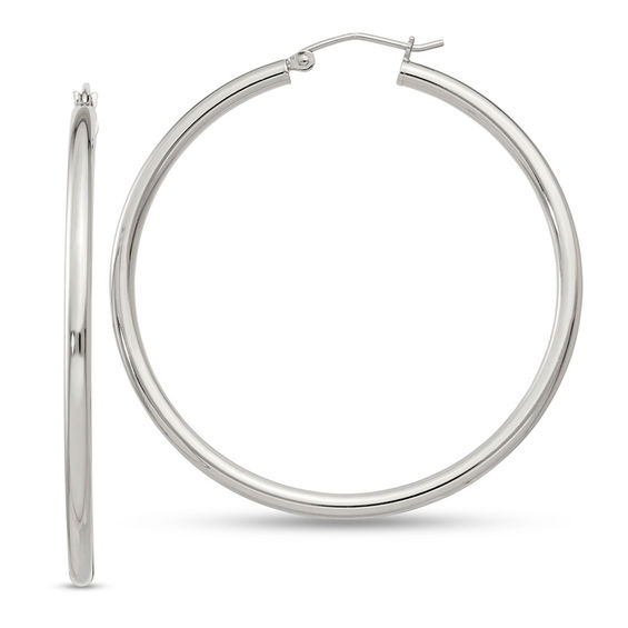 45.0mm Polished Hoop Earrings in Sterling Silver