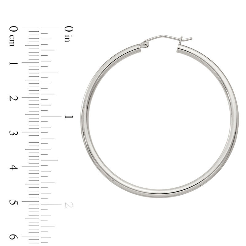 Main Image 2 of 45.0mm Polished Hoop Earrings in Sterling Silver