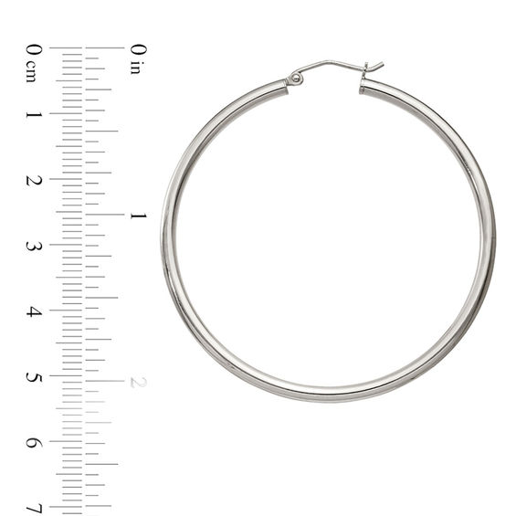 50.0mm Polished Hoop Earrings in Sterling Silver