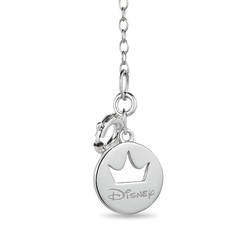 Main Image 2 of Enchanted Disney Merida Pear-Shaped Blue Topaz and 1/20 CT. T.W. Diamond Bow and Arrow Pendant in Sterling Silver - 19"