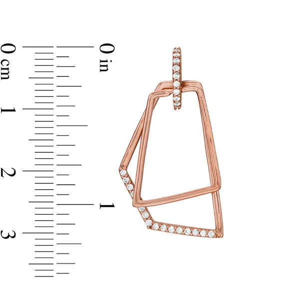 1/3 CT. T.W. Diamond Geometric Drop Earrings in 10K Rose Gold 1/3 CT. T.W. Diamond Geometric Drop Earrings in 10K Rose Gold