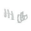 Thumbnail Image 0 of 1/4 CT. T.W. Diamond Triple Row Cuff Earrings in 10K White Gold