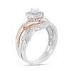 Thumbnail Image 2 of 1/2 CT. T.W. Diamond Square Frame Bypass Bridal Set in 10K Two-Tone Gold