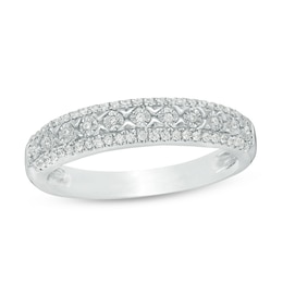 1/5 CT. T.W. Diamond Three Row Anniversary Band in Sterling Silver