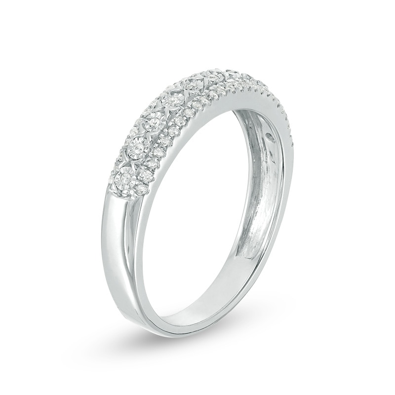 Main Image 2 of 1/5 CT. T.W. Diamond Three Row Anniversary Band in Sterling Silver