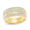 Thumbnail Image 1 of 1/4 CT. T.W. Diamond Alternating Three Row Band in 10K Gold