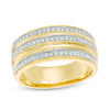 Thumbnail Image 1 of 1/4 CT. T.W. Diamond Alternating Three Row Band in 10K Gold