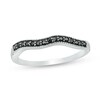 Thumbnail Image 1 of 1/8 CT. T.W. Black Diamond Contour Wedding Band in 10K White Gold