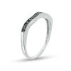 Thumbnail Image 2 of 1/8 CT. T.W. Black Diamond Contour Wedding Band in 10K White Gold