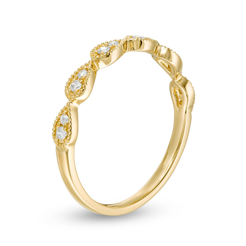 Main Image 2 of 1/8 CT. T.W. Diamond Teardrop Vintage-Style Stackable Band in 10K Gold