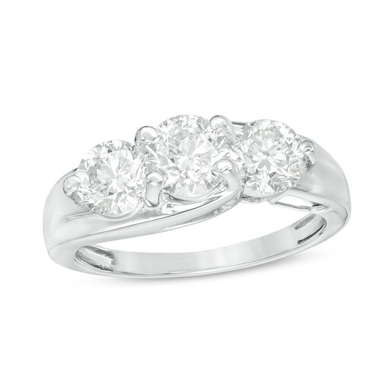 2 CT. T.w. Diamond Past Present Future® Engagement Ring in 14K White Gold