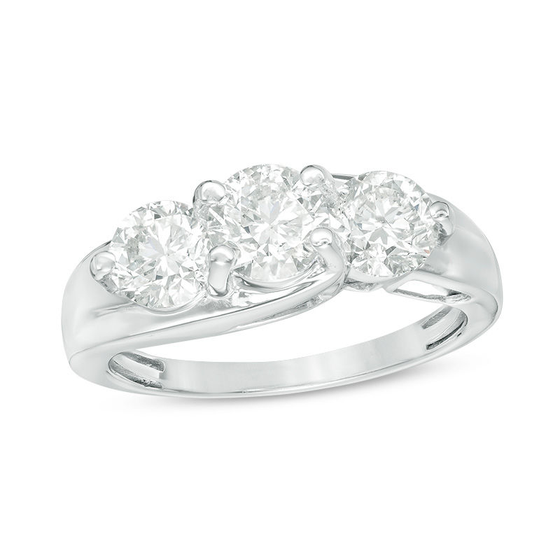 Main Image 1 of 2 CT. T.W. Diamond Past Present Future® Engagement Ring in 14K White Gold