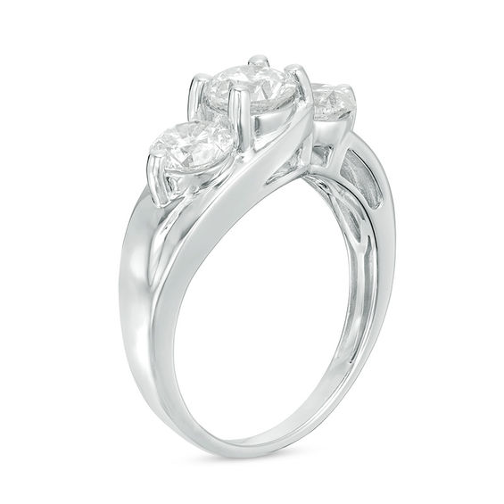 2 CT. T.w. Diamond Past Present Future® Engagement Ring in 14K White Gold