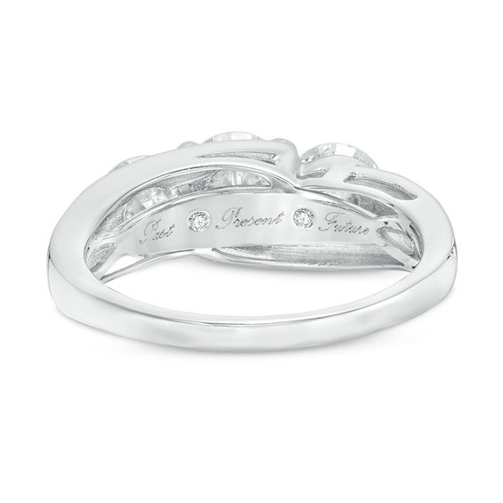 2 CT. T.w. Diamond Past Present Future® Engagement Ring in 14K White Gold