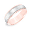 Thumbnail Image 2 of 6.5mm Comfort-Fit Brushed Center Milgrain-Edge Wedding Band in 14K Two-Tone Gold