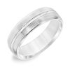 Thumbnail Image 2 of Men's 6.0mm Comfort-Fit Swiss-Cut Etched Center Brushed Wedding Band in 14K White Gold