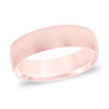 Thumbnail Image 1 of Men's 6.0mm Comfort-Fit Matte Wedding Band in 14K Rose Gold