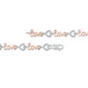 Thumbnail Image 2 of Diamond Accent &quot;love&quot; Heart Bracelet in Sterling Silver and 10K Rose Gold Plate - 7.25&quot;