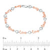Thumbnail Image 3 of Diamond Accent &quot;love&quot; Heart Bracelet in Sterling Silver and 10K Rose Gold Plate - 7.25&quot;