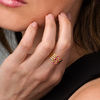 Thumbnail Image 3 of Lab-Created Ruby Zig-Zag Orbit Ring in Sterling Silver with 14K Gold Plate