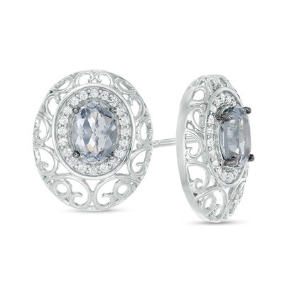 gray diamond stud earrings