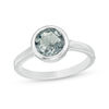 Thumbnail Image 0 of 7.0mm Bezel-Set Lab-Created Grey Spinel Solitaire Ring in Sterling Silver