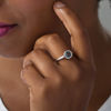 Thumbnail Image 1 of 7.0mm Bezel-Set Lab-Created Grey Spinel Solitaire Ring in Sterling Silver