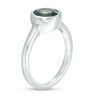 Thumbnail Image 2 of 7.0mm Bezel-Set Lab-Created Grey Spinel Solitaire Ring in Sterling Silver