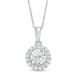 3/8 CT. T.W. Diamond Frame Pendant in 10K White Gold