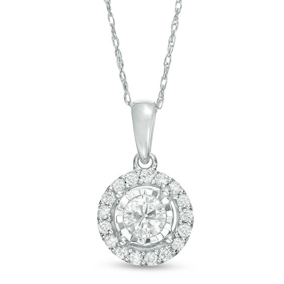 3/8 CT. T.w. Diamond Frame Pendant in 10K White Gold