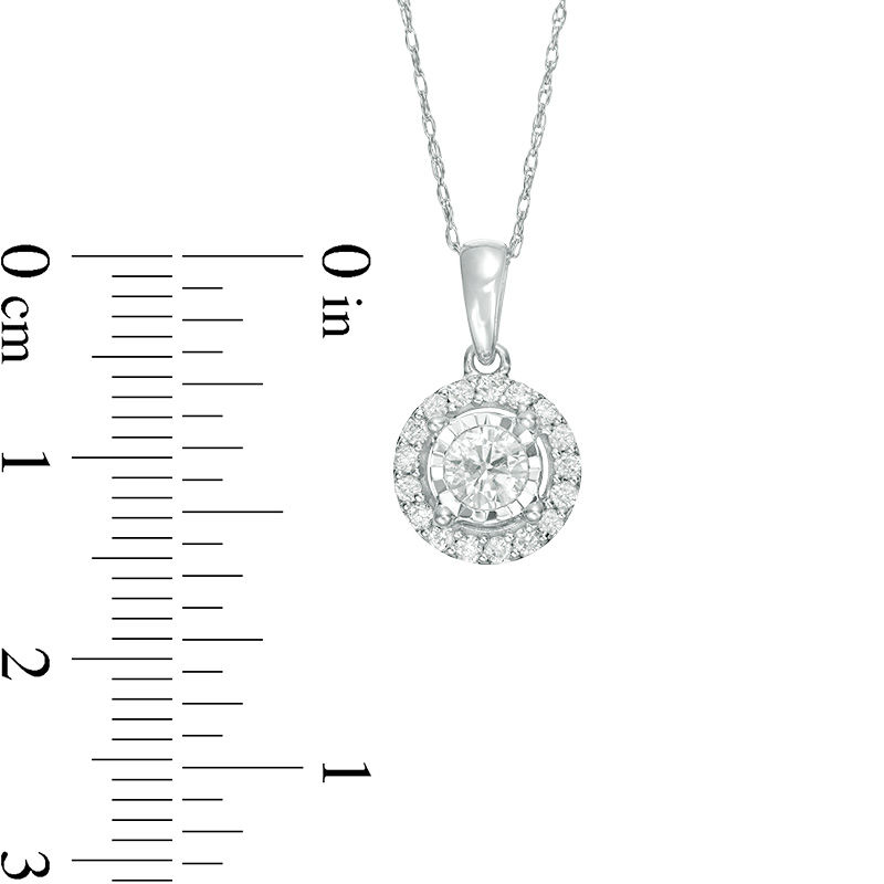Main Image 3 of 3/8 CT. T.W. Diamond Frame Pendant in 10K White Gold