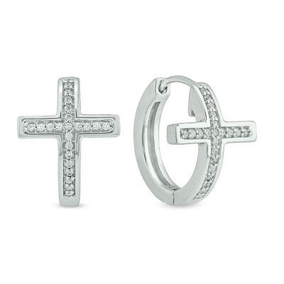 cross and hoop earrings
