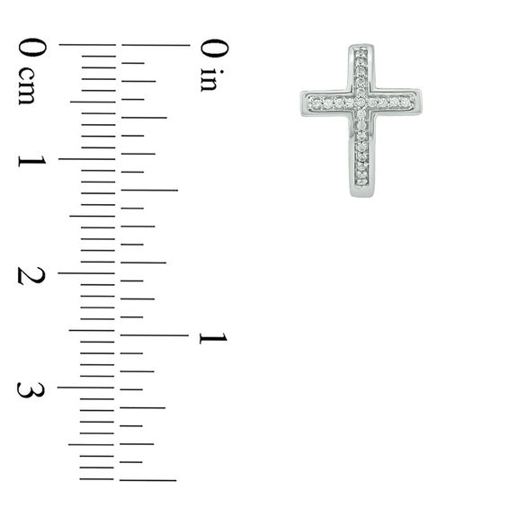 1/6 CT. T.w. Diamond Cross Hoop Earrings in Sterling Silver