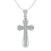 Thumbnail Image 1 of 1/20 CT. T.W. Diamond Open Layered Cross Pendant in Sterling Silver