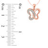 Thumbnail Image 2 of 1/20 CT. T.W. Diamond Butterfly Pendant in Sterling Silver with 14K Rose Gold Plate
