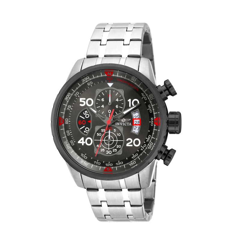 Main Image 1 of Men's Invicta Aviator Chronograph Watch with Gunmetal Grey Dial (Model: 17204)