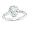 Thumbnail Image 0 of 1/2 CT. T.W. Diamond Pear-Shaped Frame Vintage-Style Engagement Ring in 14K White Gold