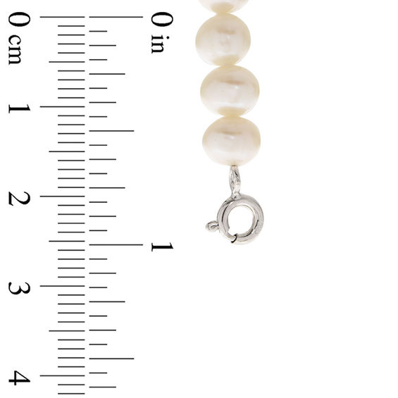 5.0-7.0mm Baroque and Button Cultured Freshwater Pearl Strand Necklace, Stud Earrings, and Bracelet in Sterling Silver