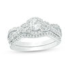 Thumbnail Image 1 of 3/4 CT. T.W. Diamond Frame Tri-Sides Bridal Set in 10K White Gold
