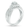 Thumbnail Image 1 of 3/4 CT. T.W. Diamond Frame Tri-Sides Bridal Set in 10K White Gold