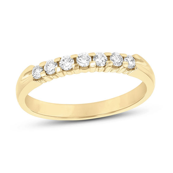 Size 3 to 15 in 1/4 Size Interval 0.25Ct CZ Contour Anniversary Ring in Yellow Plated Sterling Silver Size 3 to 15 in 1/4 Size Interval 0.25Ct CZ Contour Anniversary Ring in Yellow Plated Sterling Silver