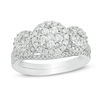 Thumbnail Image 1 of 1 CT. T.W. Composite Diamond Three Stone Frame Bridal Set in 10K White Gold